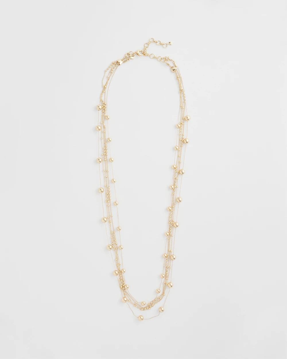 Multistrand Beaded Goldtone Necklace