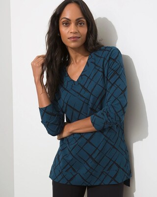 Zenergy Abstract Print V-neck Tunic