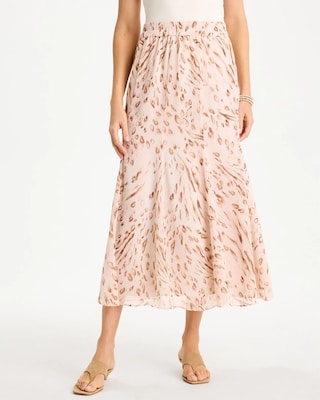 Cheetah Pull-On Godet Skirt