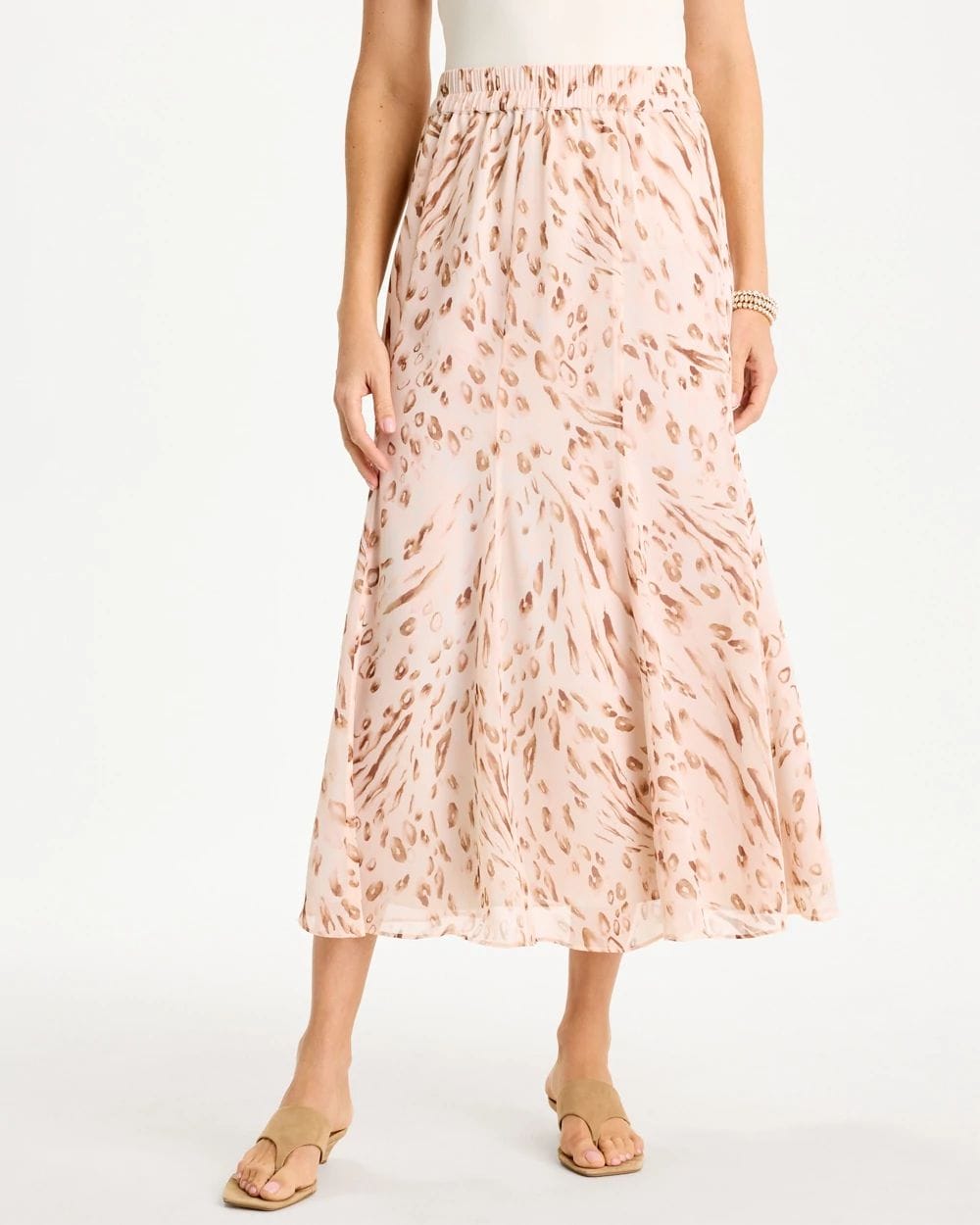 Cheetah Pull-On Godet Skirt