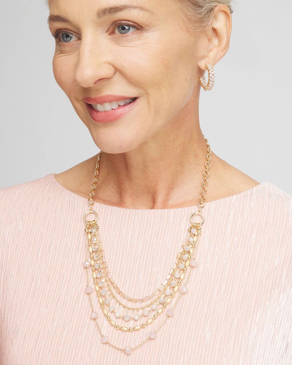 Blush Multistrand Necklace