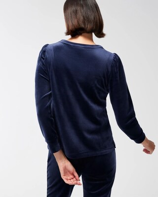 Zenergy Velour Shirred Sleeve Top