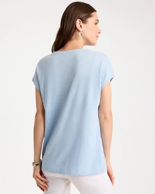 Cotton Slub Embroidered Wedge Tee click to view larger image.