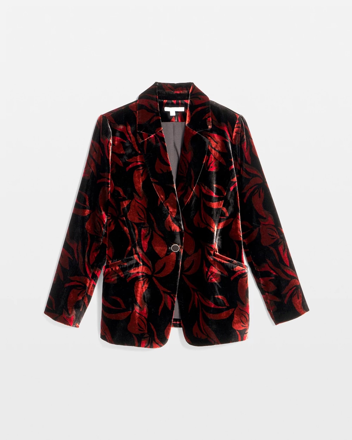 Chico's Velvet Printed Blazer In Black In Multi