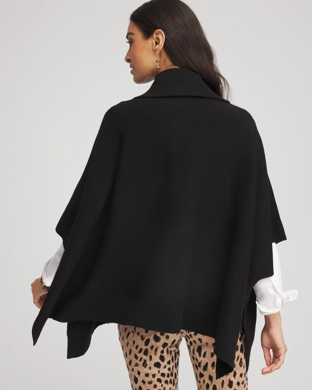 Cashmere-Blend Pullover Sweater Poncho