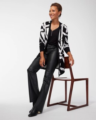 Geometric Maxi Cardigan Sweater