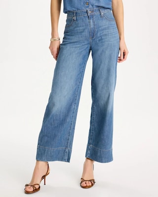 Lightweight Wide-Leg Ankle Jeans