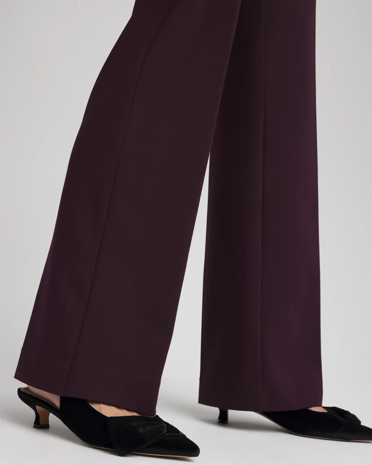 Chico's Emme Wide-leg Trouser Ponte Pants In Night Bloom In Brown