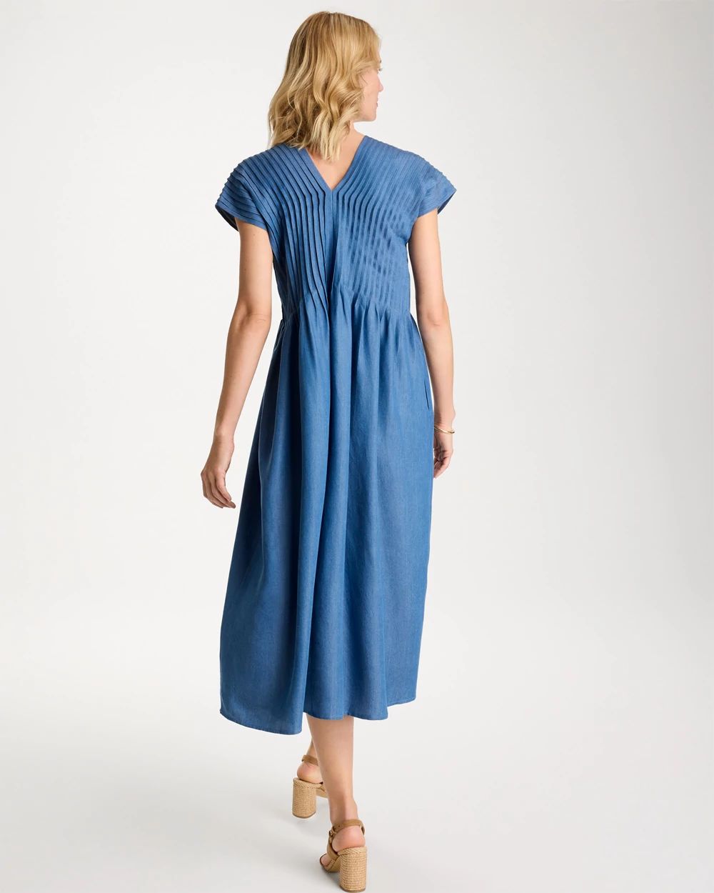 Denim Popover Midi Dress click to view larger image.