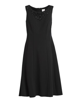 Embellished Sleeveless Black Dress