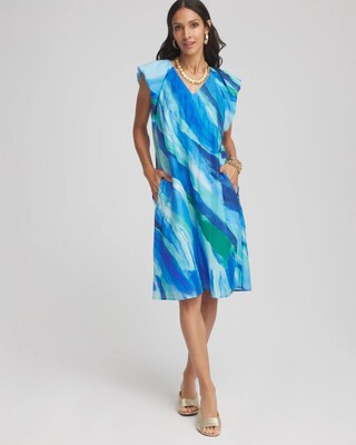 Cotton-Silk Voile Popover Dress click to view larger image.
