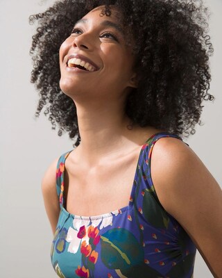 Gottex Floral Square Neck Swimsuit