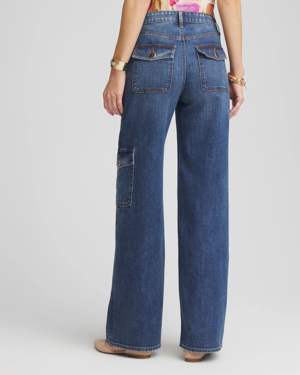High-Rise Wide-Leg Utility Jeans