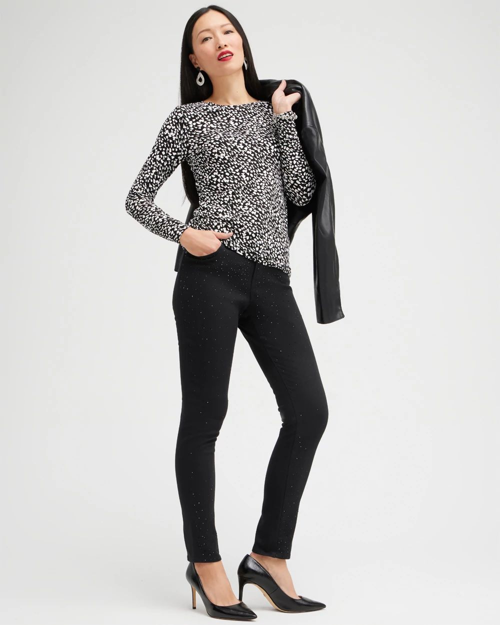 Touch of Cool White Dot Layering Tee