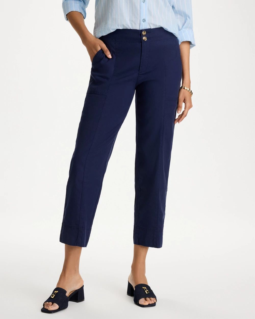 Relaxed Linen Crop Pant