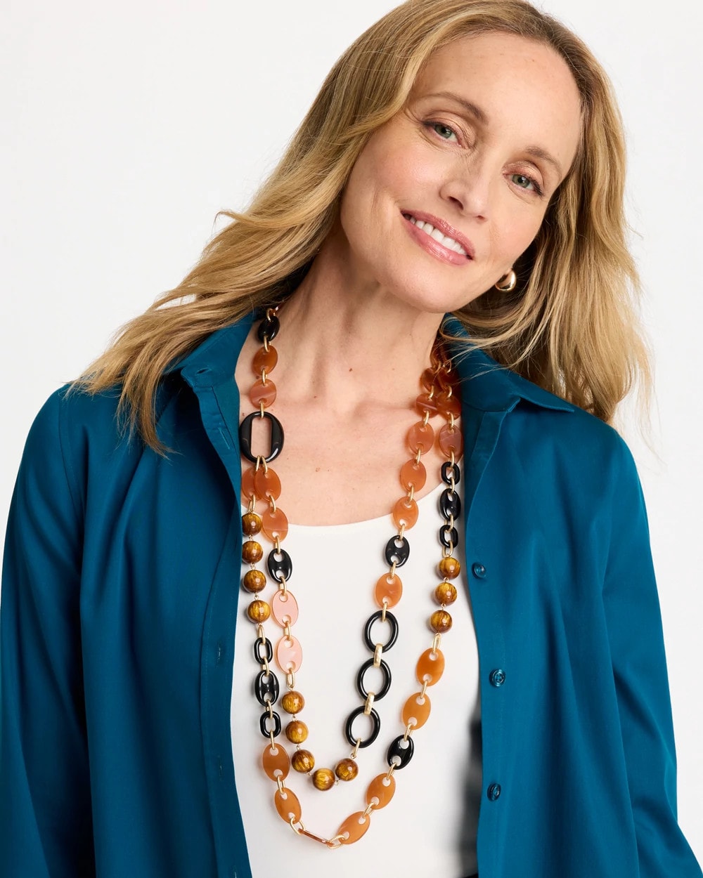 Neutral Long Double-Strand Necklace