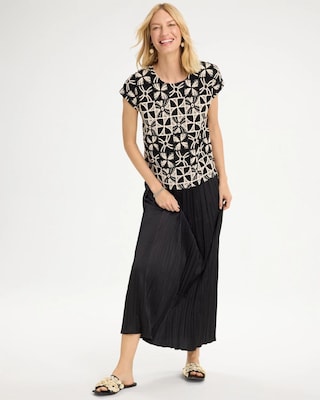 Cotton-Blend Crochet Dolman Tee click to view larger image.