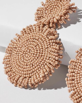 Neutral Round Seed Bead Earrings