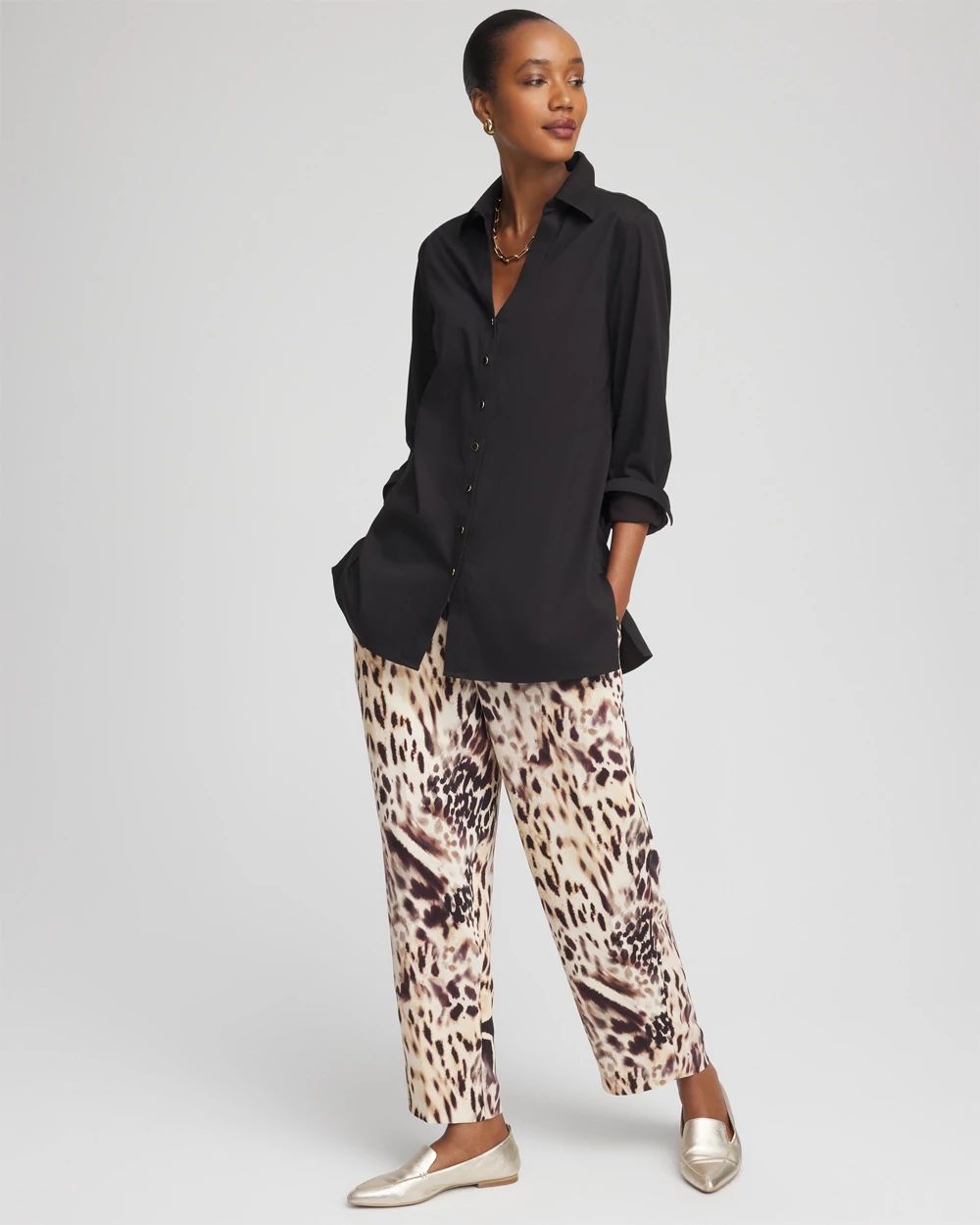 Bengal Marks Crepe Tapered Ankle Pants