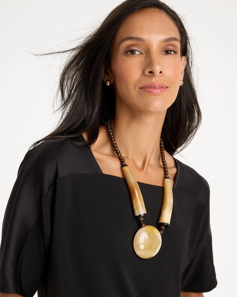 Chico's Originals Genuine Horn Pendant Necklace click to view larger image.
