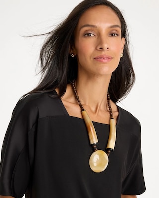 Chico's Originals Genuine Horn Pendant Necklace click to view larger image.