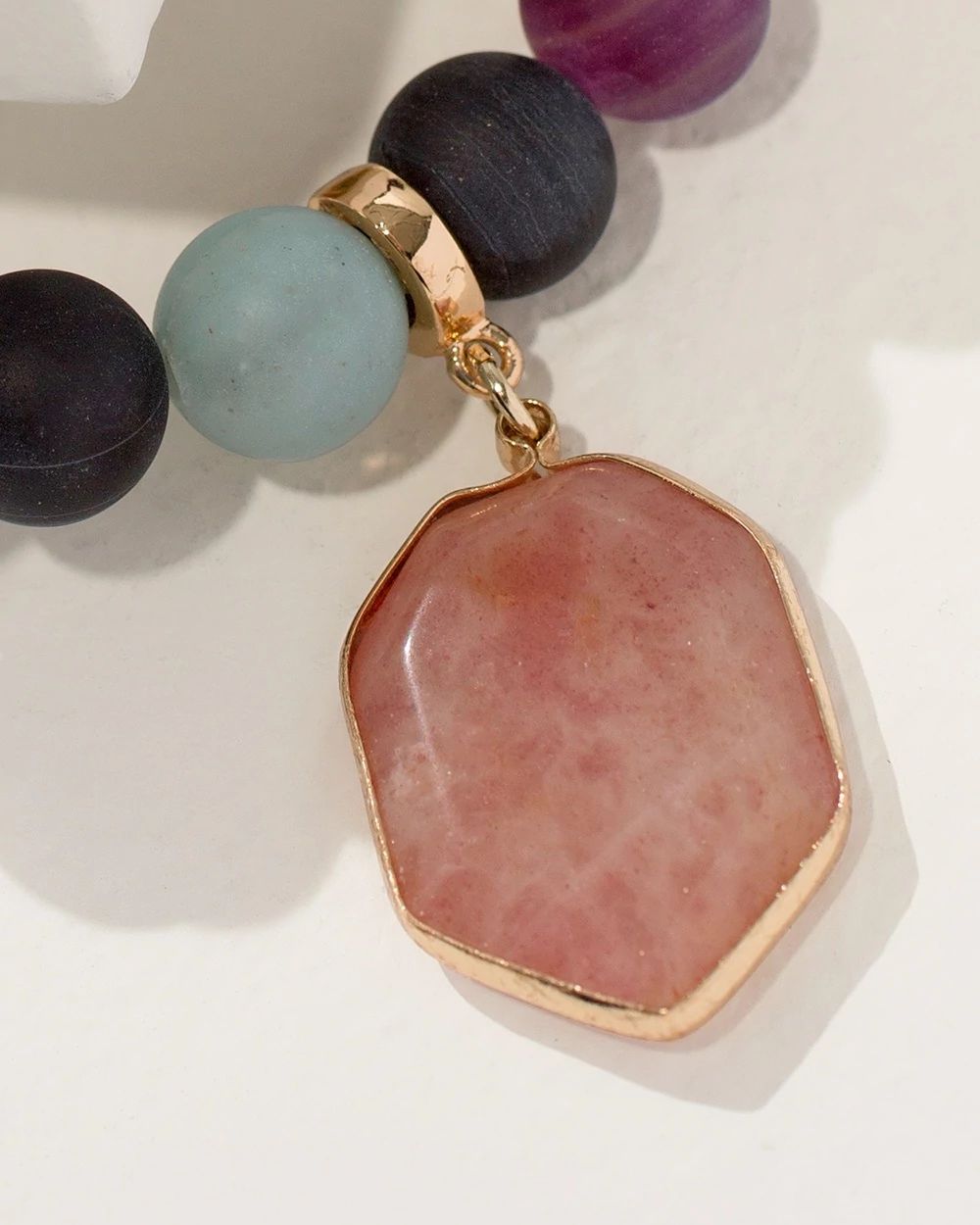 Matte Beaded Drop Off Stretch Bracelet