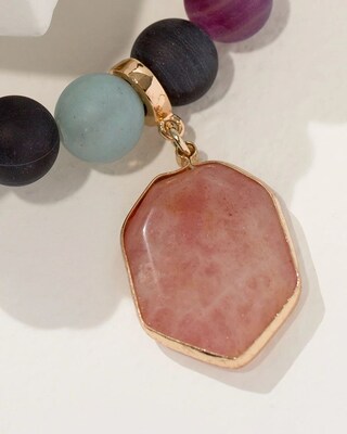 Matte Beaded Drop Off Stretch Bracelet