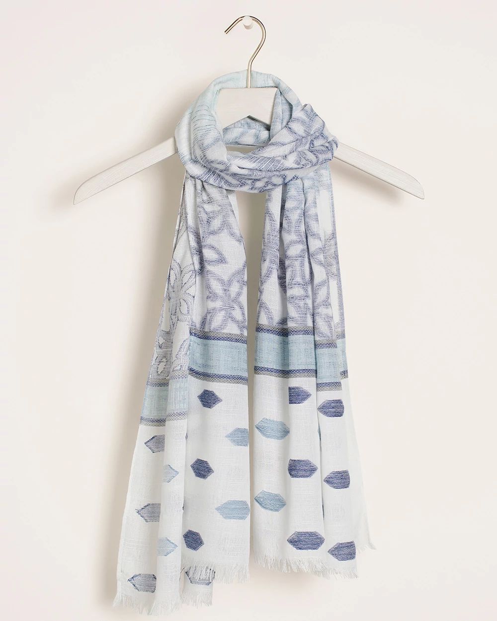 Geometric Floral Dot Oblong Scarf