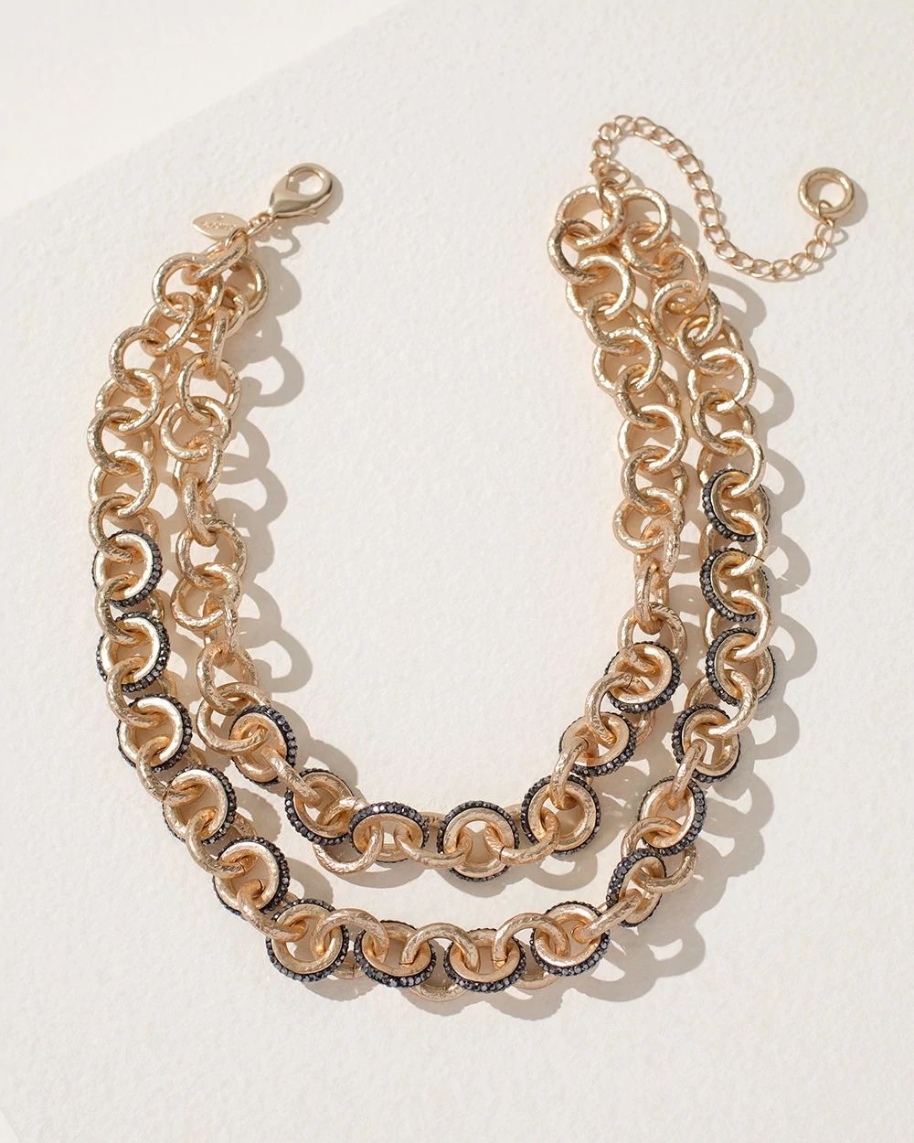 Black & Goldtone Multistrand Necklace