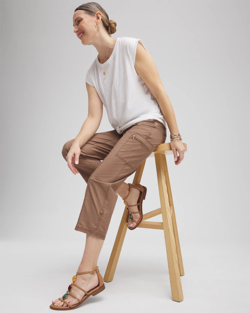 Poplin Cropped Pants