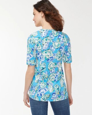 Shell Print Seamed Slub Tee