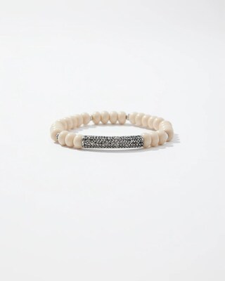 Marble Stone Pavé Bar Stretch Bracelet