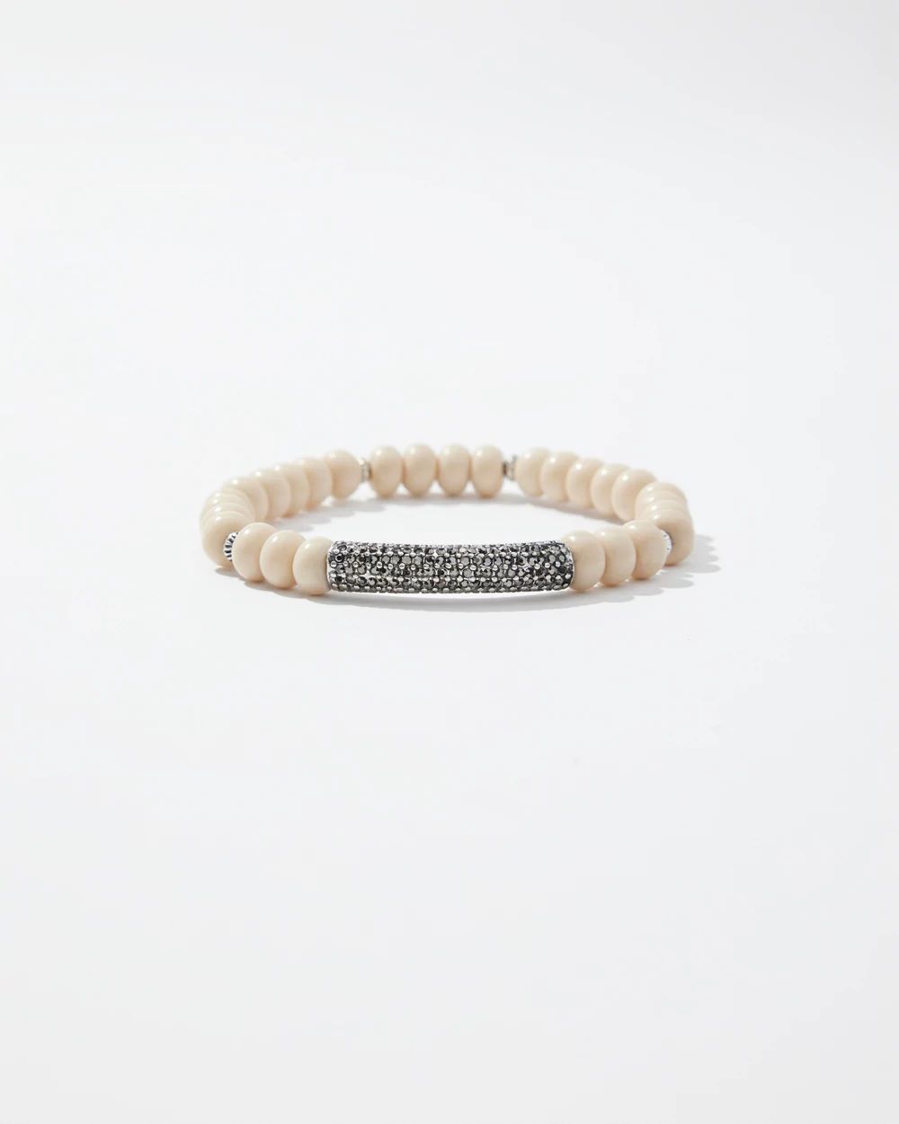 Marble Stone Pavé Bar Stretch Bracelet