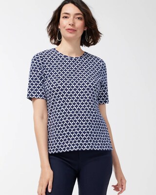 Cool Ikat Cotton Crew Neck Tee