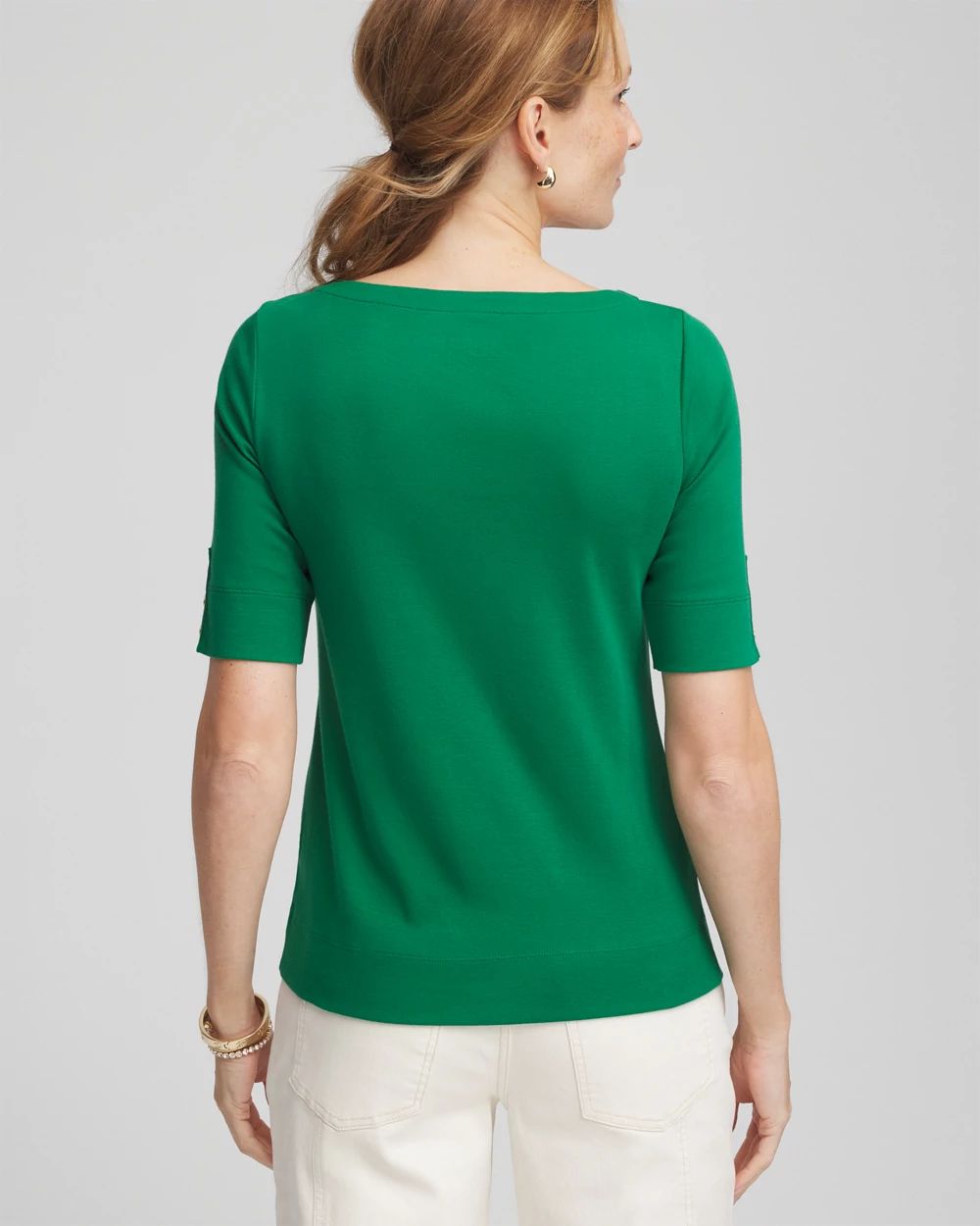 Pima Cotton Bateau-Neck Tee