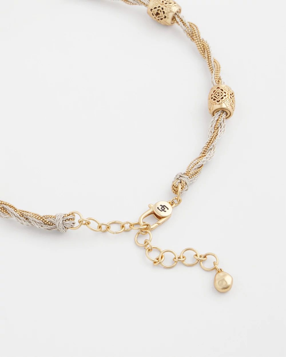 Single Strand Gold Beads Necklace click to view larger image.
