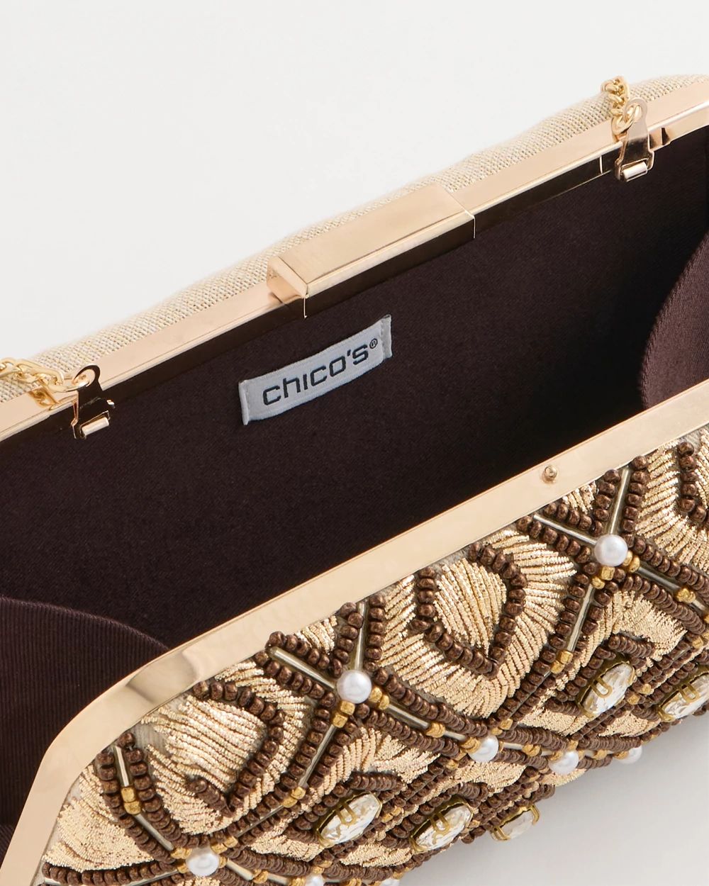 Neutral Embellished Clutch click to view larger image.