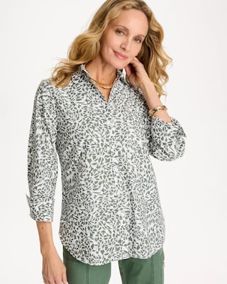 Printed No Iron Stretch Shirt