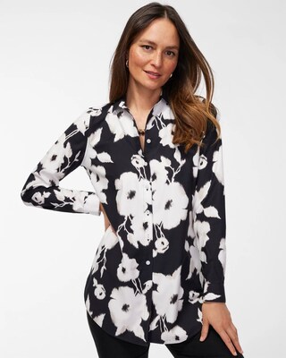 No Iron Stretch Floral Tunic