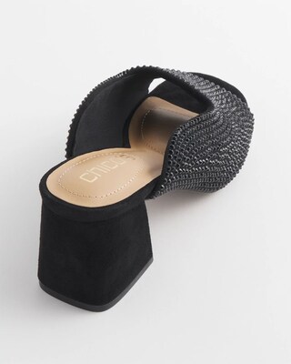 Violet Bejeweled Microsuede Mules click to view larger image.