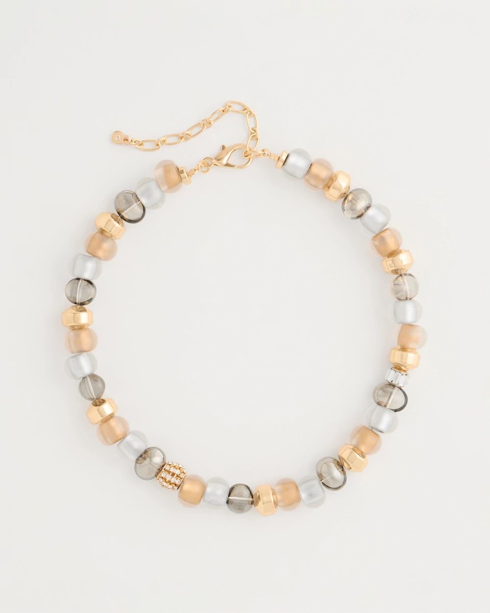 Neutral Resin Beaded Necklace
