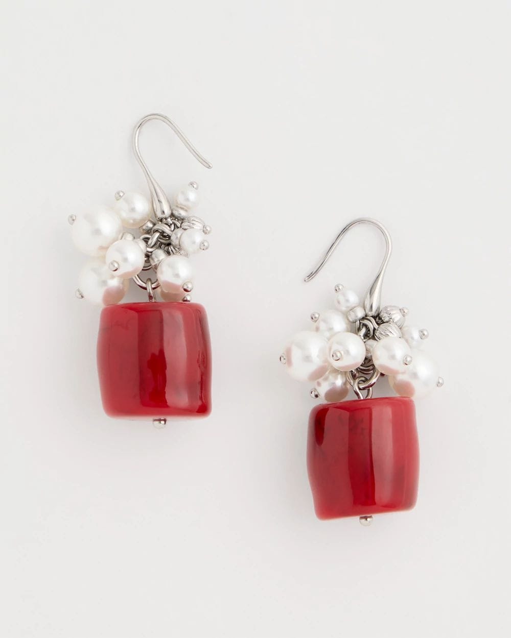Red Resin Pearlescent Earrings