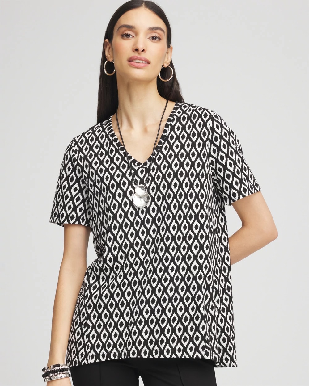 Graphic Slub V-Neck Tee, photo 1 of 5