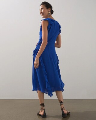 Chiffon Ruffle Midi Dress