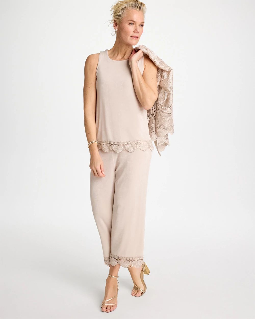 Travelers™ Scallop Lace Tank click to view larger image.