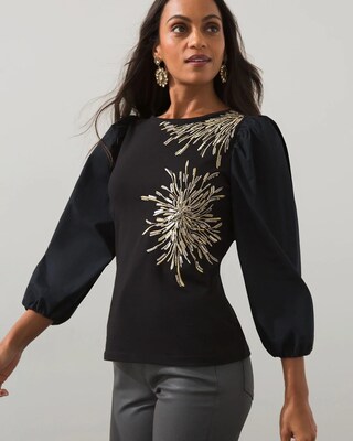 Sequin Fireworks Long Sleeve Top