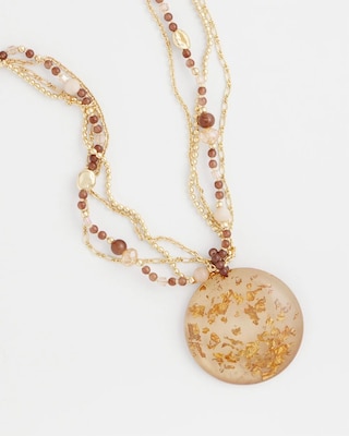 Gold Foil Pendant Necklace click to view larger image.