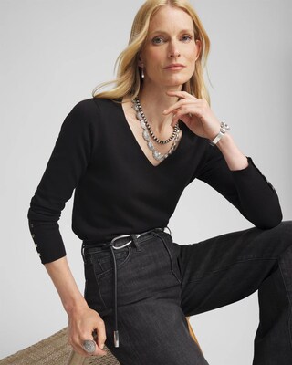 V-Neck Pullover Sweater click to view larger image.
