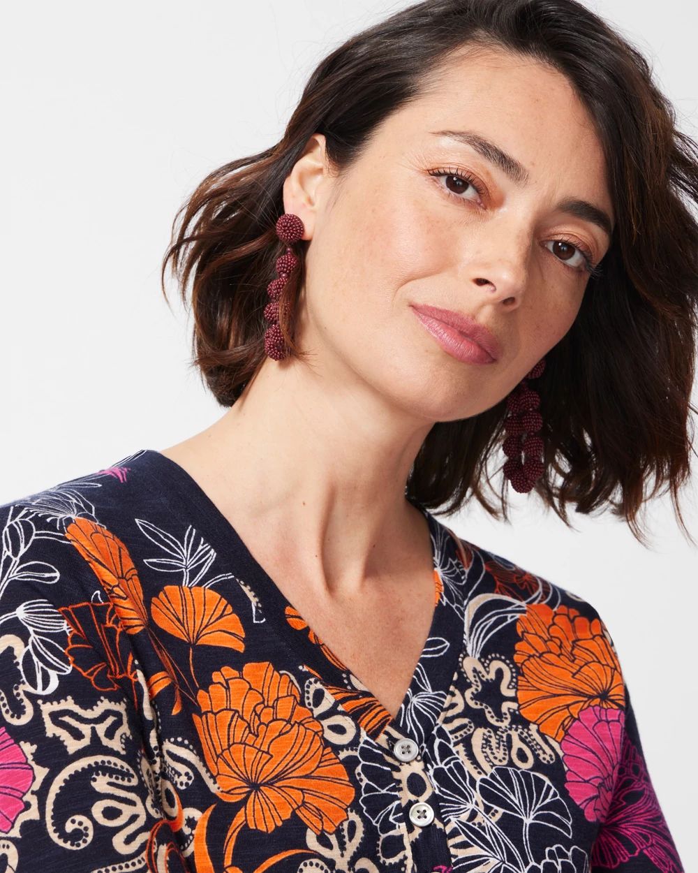 Floral 3/4 Sleeve Tee