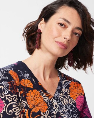 Floral 3/4 Sleeve Tee